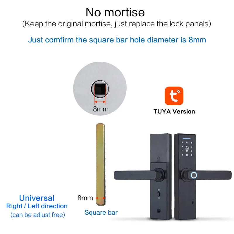 Tuya WiFi Smart Door Lock – Fingerprint, IC Card & Touchscreen Keypad (520TUYA)