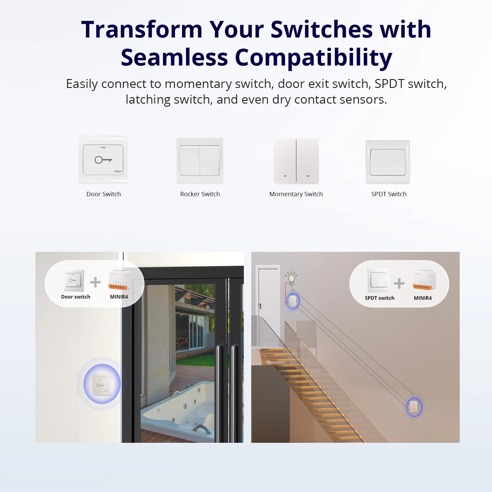 Switch Module Smart, From SONOFF, Support Wifi Wireless, MINIR4 MINI version, maxload 10A, Support Convert Ordinary Switch to Smart Switch, 5 pieces