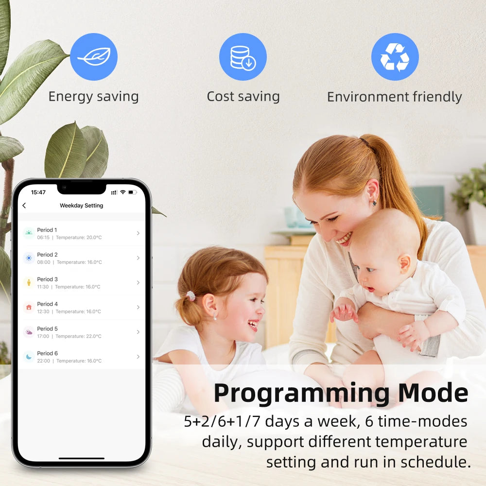 AVATTO Tuya WiFi RF Smart Thermostat – Wireless 433MHz Boiler Controller (WT498)