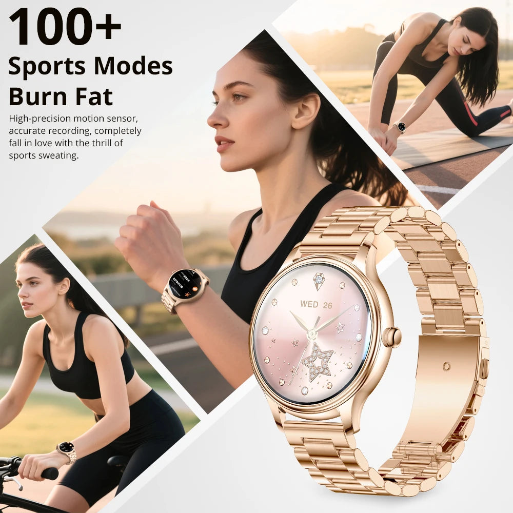 COLMI L28 Air – Ultra-Thin 1.32″ AMOLED Smartwatch, Black Leather strap