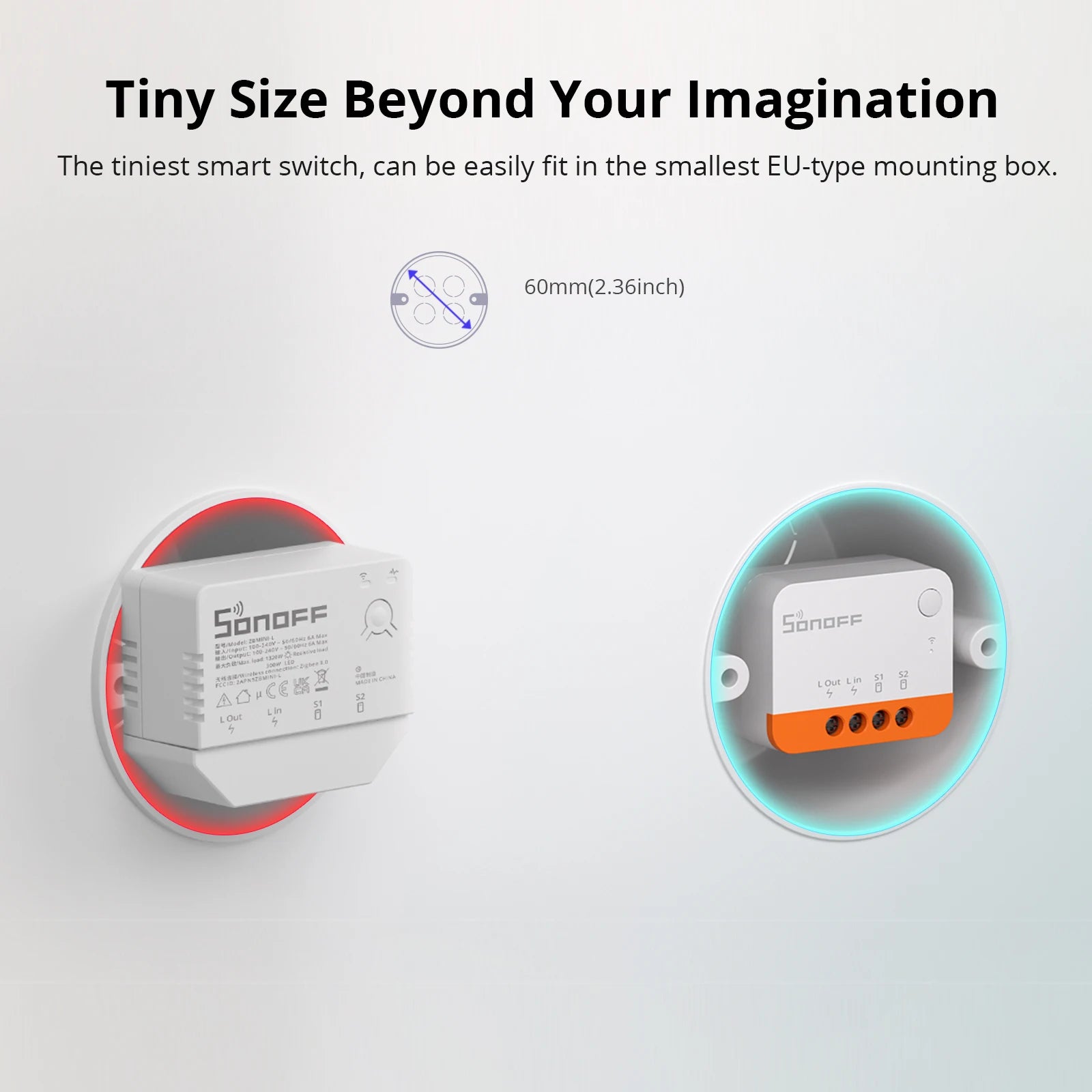 Switch Module ZigBee Smart, From SONOFF, ZBMINIL2 version, maxload 10A, Support Two-way Control, 5 pieces