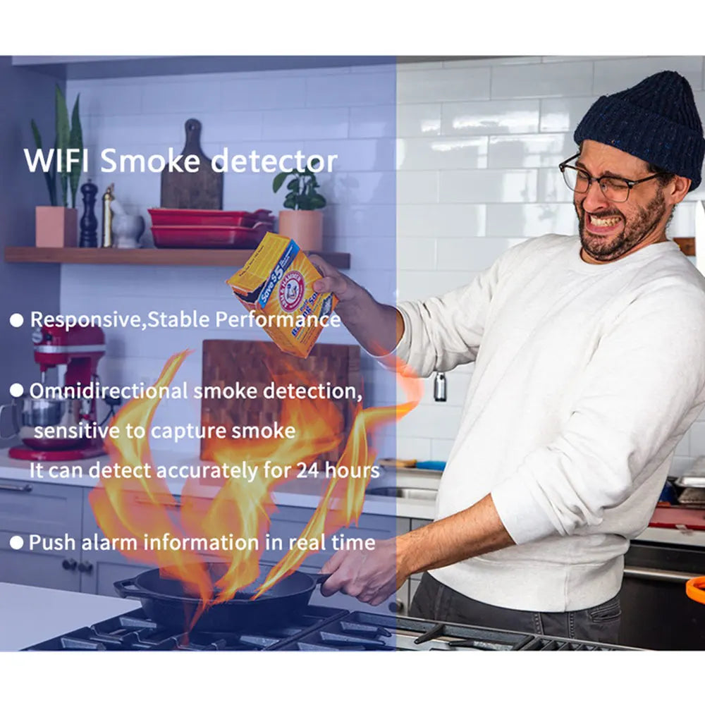 Smart Smoke Alarm Sensor, Support WiFi