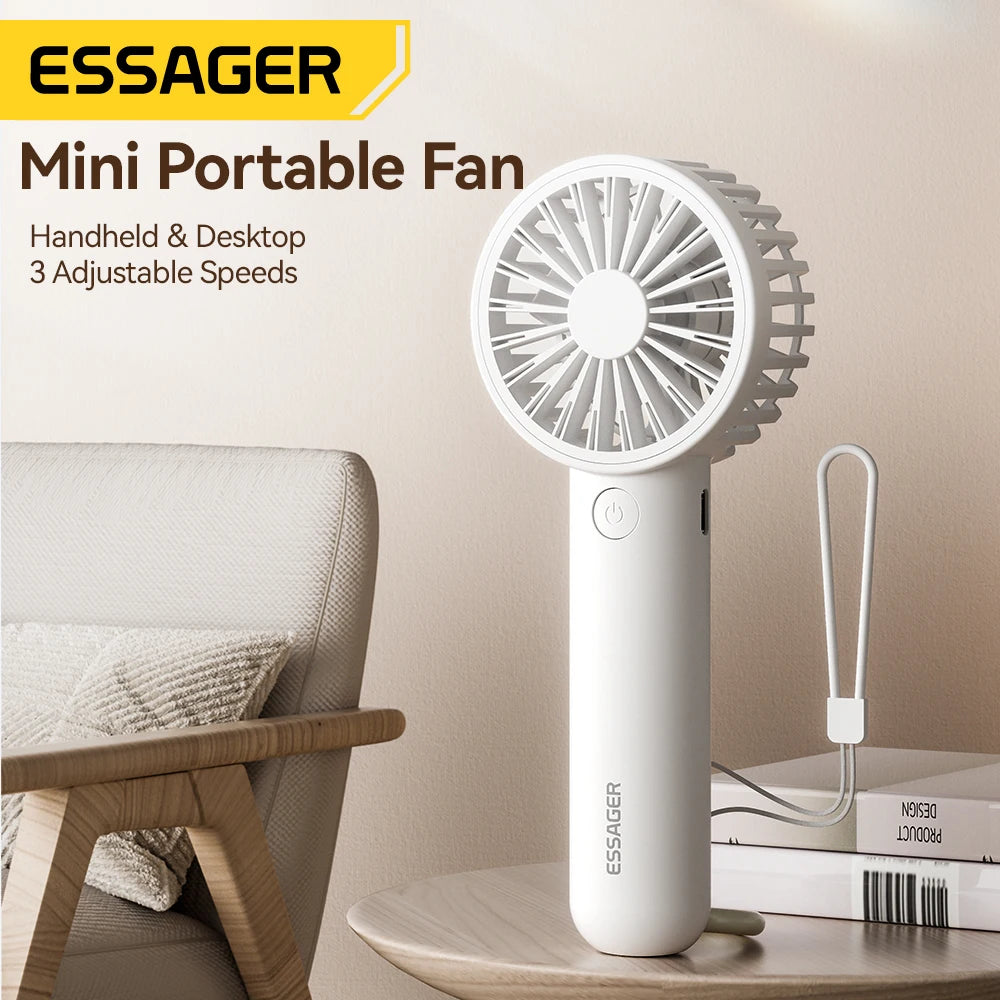 Portable Fan Mini , From Essager, F-055 Version, With Carabiner, Battery capacity 1200mA Rechargeable