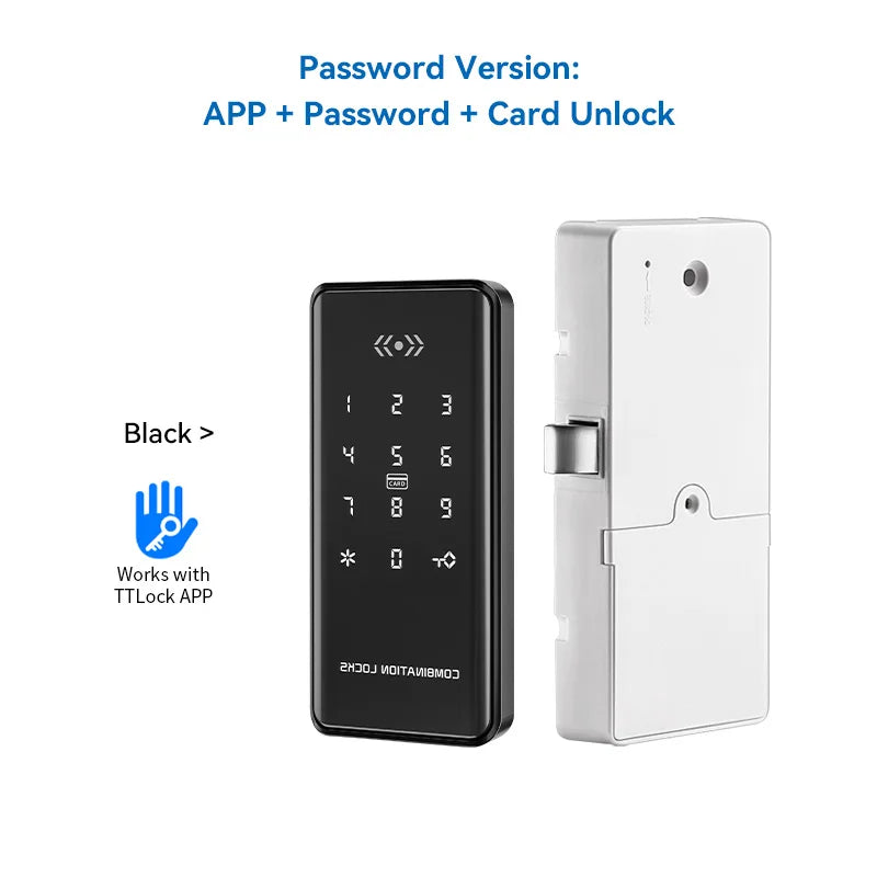 TTLock Smart Cabinet Lock – Password & App Control, 200 Users, Hotel Safe Lock