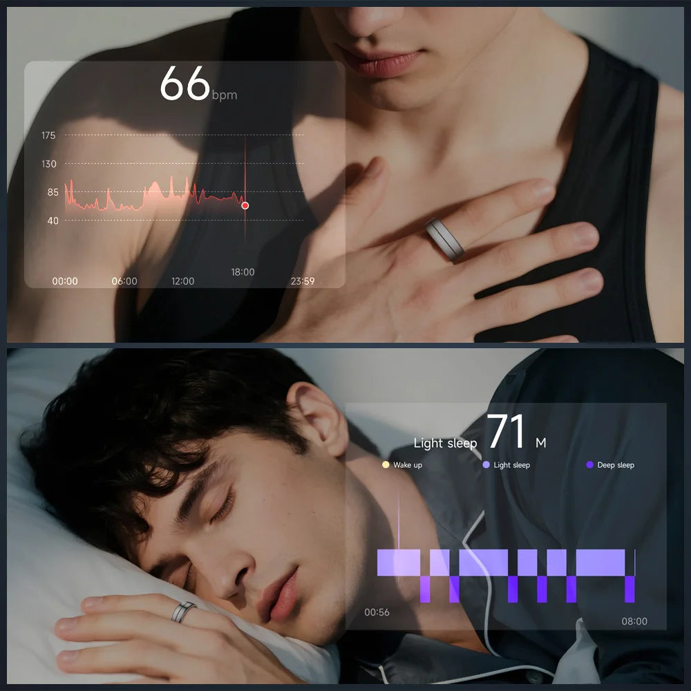 COLMI R07 Smart Ring with Charging Case (5ATM, HR & SpO₂), Silver