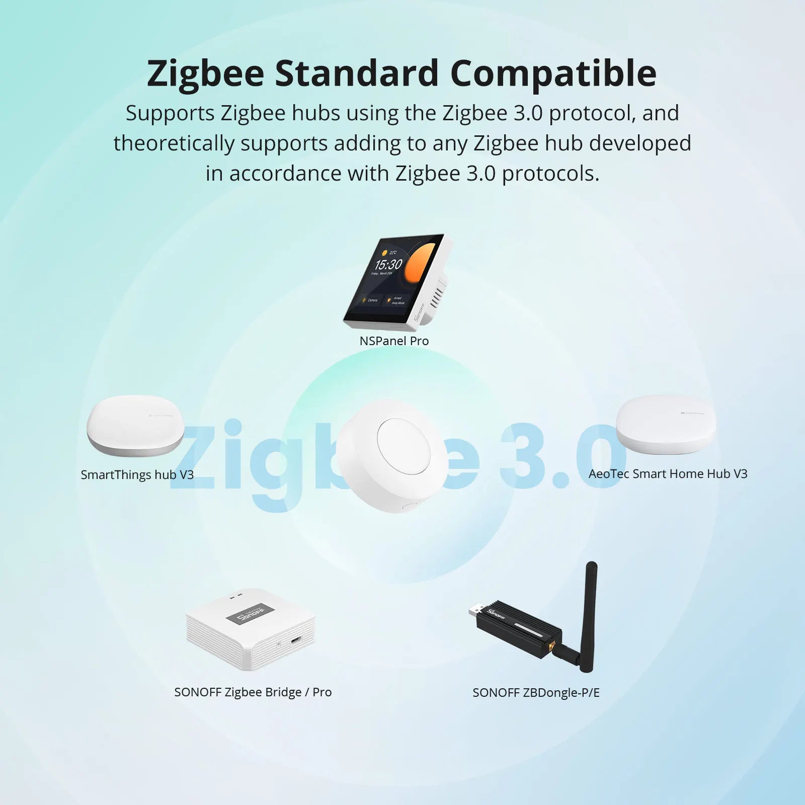 Smart Switch Button, Zigbee Wireless, From SONOFF, SNZB-01P Version