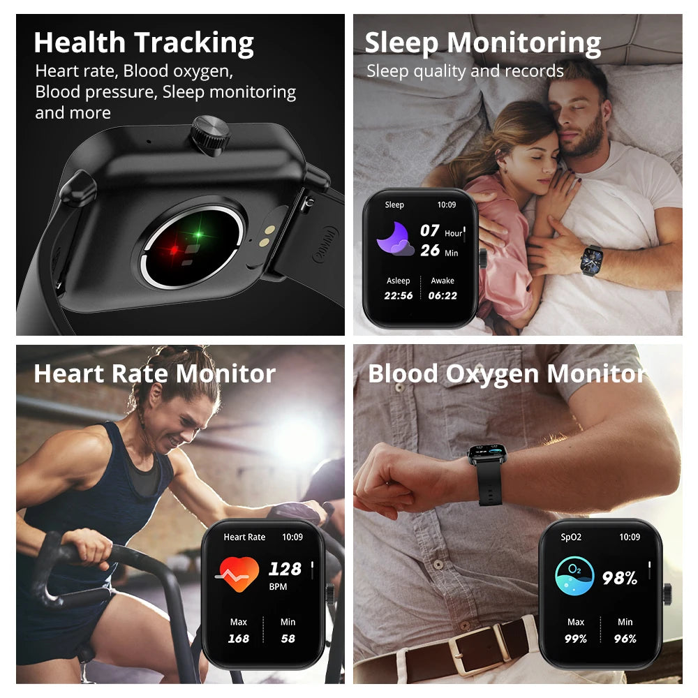 COLMI P81 Smartwatch 1,9″ – Bluetooth-samtal, 100+ sportlägen, svart