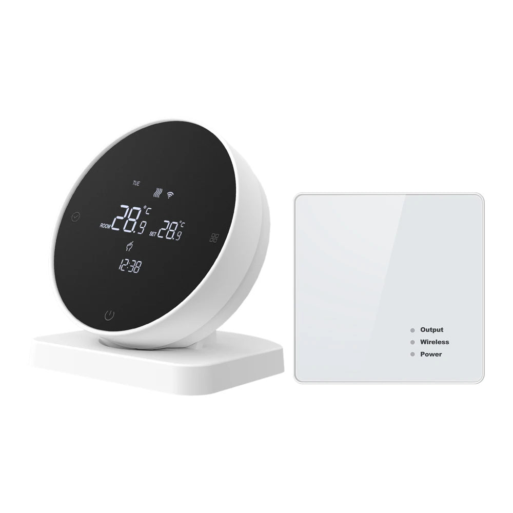 AVATTO Tuya WiFi RF wireless thermostat WT498 for gas boiler and water heating with app control and voice assistants
