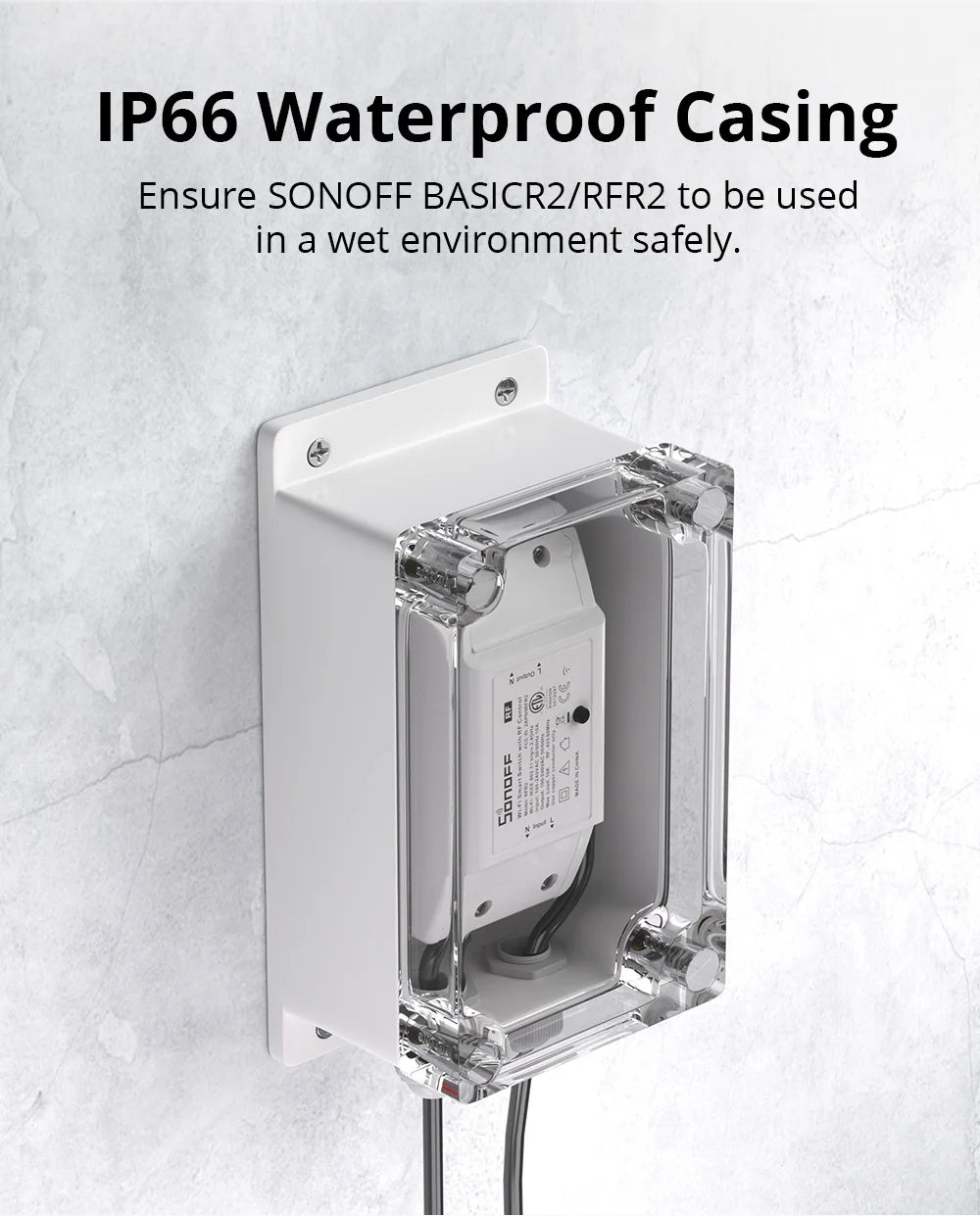 SONOFF IP66 Waterproof Junction Box – Dustproof & Weatherproof Enclosure for SONOFF Smart Switches