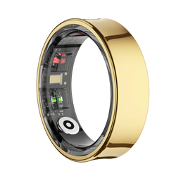 AMOVAN AMR09 Smart Ring – Slim Stainless Steel Health Tracker with Body Temperature, Sleep, SpO2 & AI Analysis for iOS Android