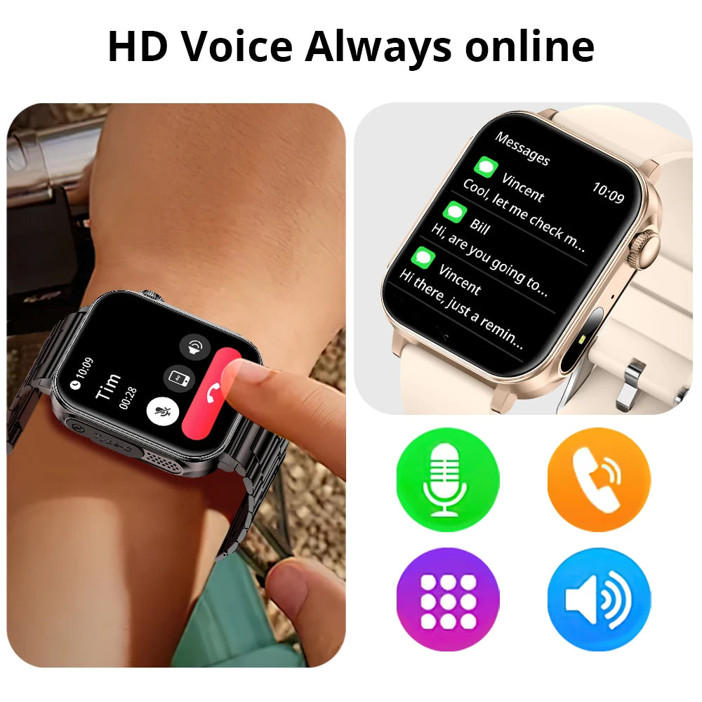 COLMI P80 Type-C Smartwatch with Bluetooth Calls & Flashlight, Silver steel strap