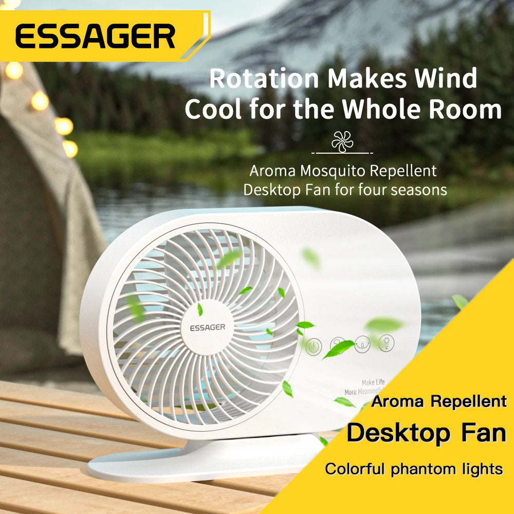 Portable Fan Mini , From Essager, Battery capacity 4000mA Rechargeable