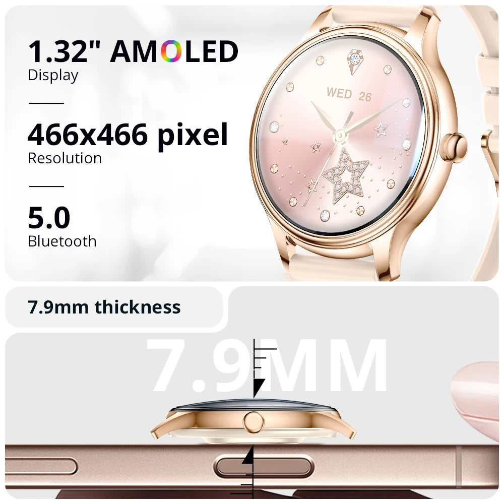 COLMI L28 Air – Ultra-Thin 1.32″ AMOLED Smartwatch, Gold
