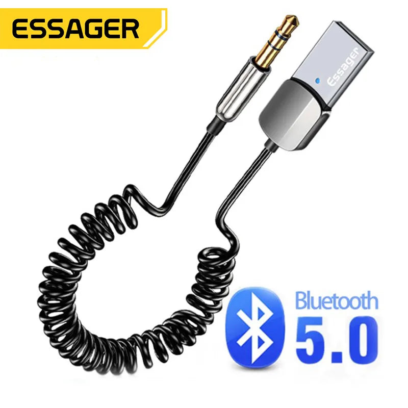 Car Bluetooth, From Essager, Supports Bluetooth 5.0, Version EB01, Colour Black