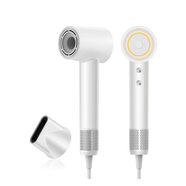 ABIR High-Speed Hair Dryer showcasing 360° rotating nozzle and advanced ionic technology for smooth, shiny hair.