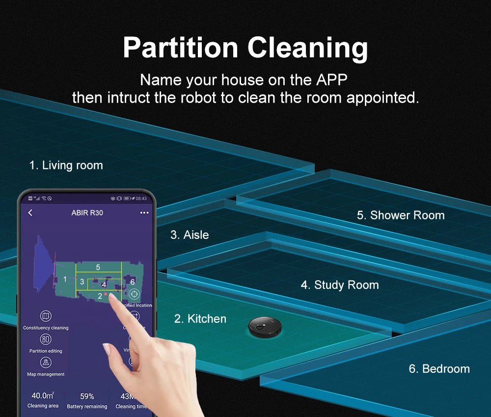 ABIR R30 Self - Emptying Robot Vacuum Cleaner with Dual Laser Navigation - Revel Smart