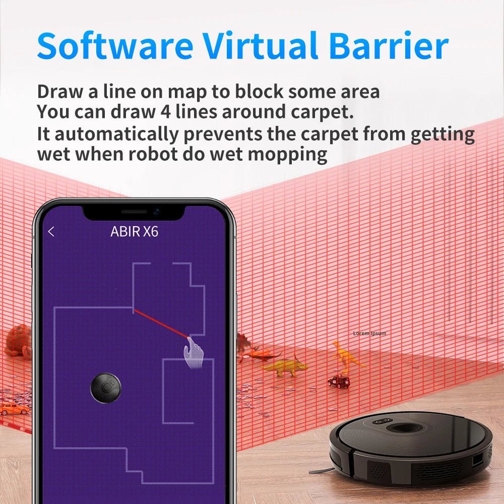 ABIR X6 Robot Vacuum Cleaner with Triple Navigation and Advanced SLAM Technology - Revel Smart
