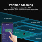 ABIR X8 Smart Robot Vacuum Cleaner with 6500Pa Suction, Dual Laser Navigation, and Advanced Mopping Features - Revel Smart