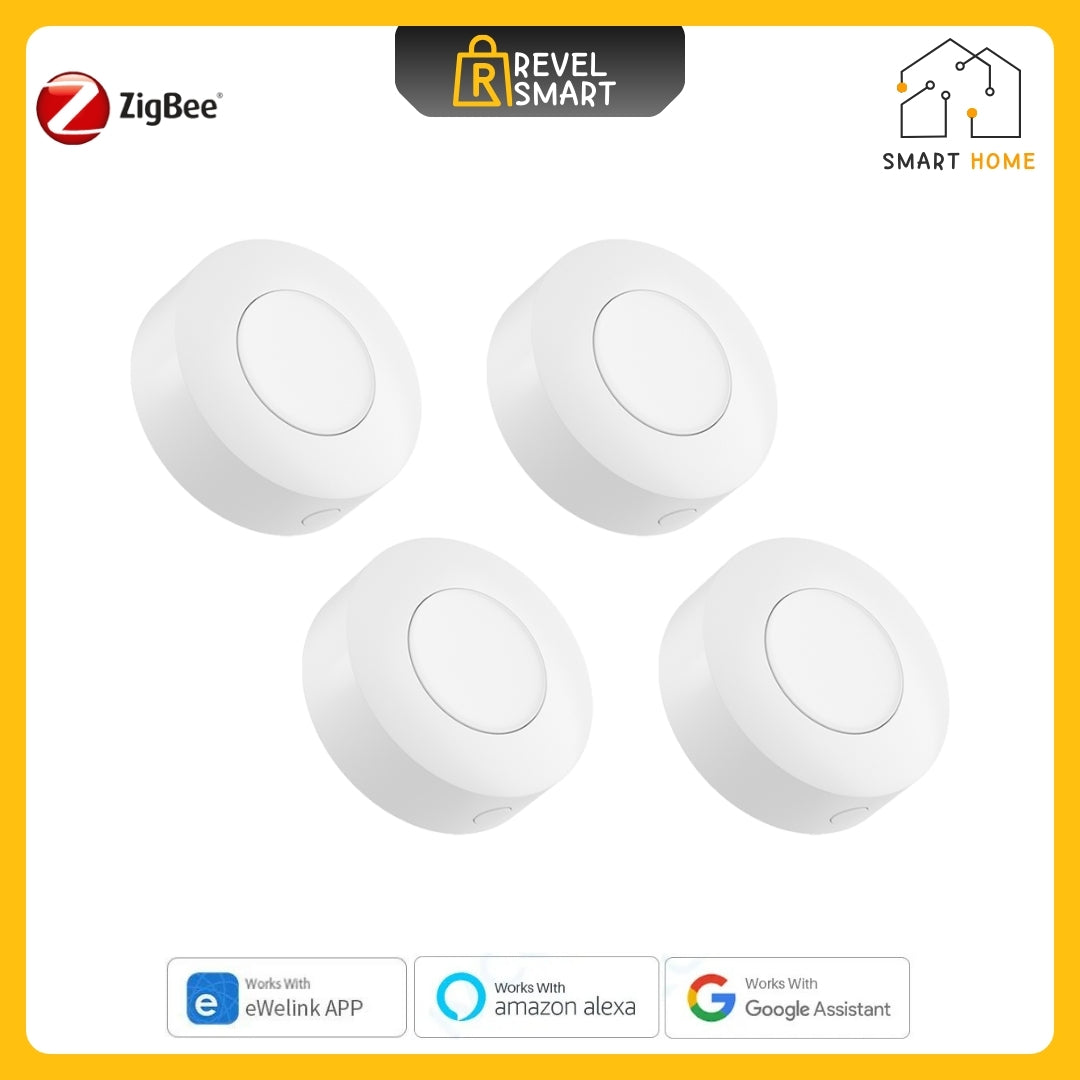 Smart Switch Button, Zigbee Wireless, From SONOFF, SNZB-01P Version, 4 pieces