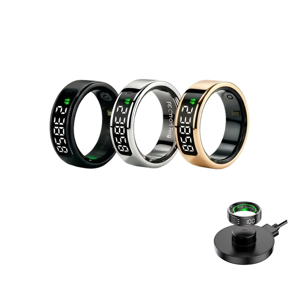 AMOVAN AMR11 smart ring with display screen and Tasbih zikr counter for heart rate, sleep and fitness tracking