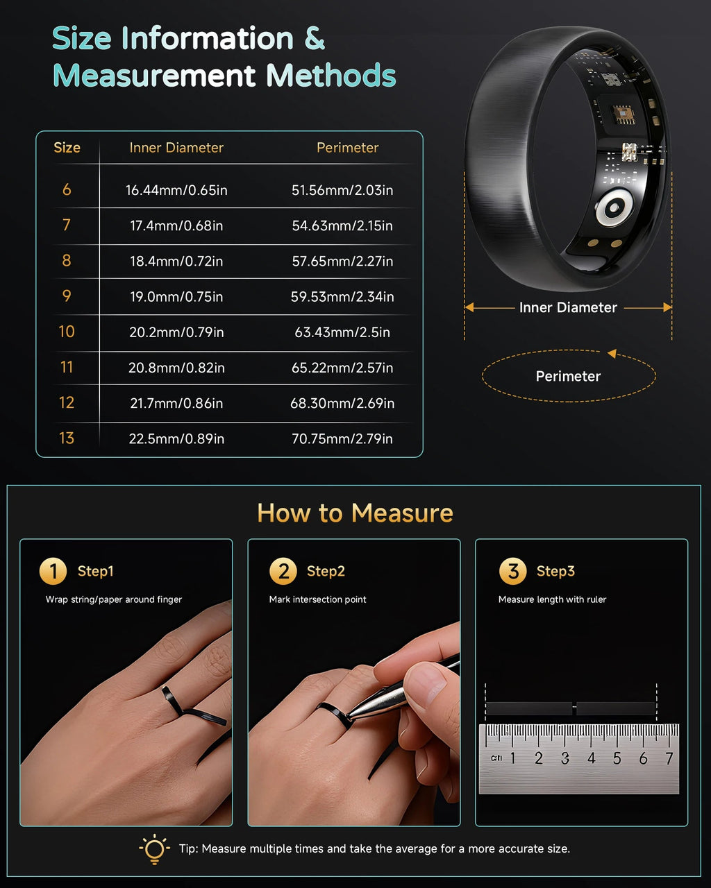 AMOVAN AURA Matt Smart Ring – Rose Gold Women's Fitness, Sleep & Health Tracker with HRV, SpO2 & Cycle Tracking - Revel Smart