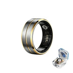 AMOVAN SR08 tungsten steel smart ring with magnetic charging case for sleep, heart rate, HRV and fitness tracking