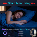 AMOVAN SR08 Smart Ring – Tungsten Steel Sleep, Heart Rate & Fitness Tracker with HRV, SpO2 & No Subscription - Revel Smart