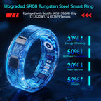 AMOVAN SR08 Smart Ring – Tungsten Steel Sleep, Heart Rate & Fitness Tracker with HRV, SpO2 & No Subscription - Revel Smart