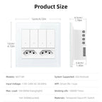 AVATTO Tuya WiFi 4x4 Switch & Socket Brazil – 4 Button Wall Panel, 16A Smart Control - Revel Smart