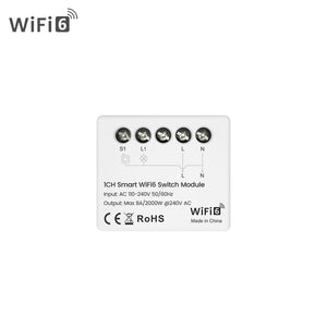 AVATTO Tuya WiFi 6 Mini Smart Switch Module – App Remote Control + Energy Meter - Revel Smart