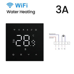 AVATTO Tuya WiFi Heating Thermostat 220V for Floor & Water Heating, Black - Revel Smart