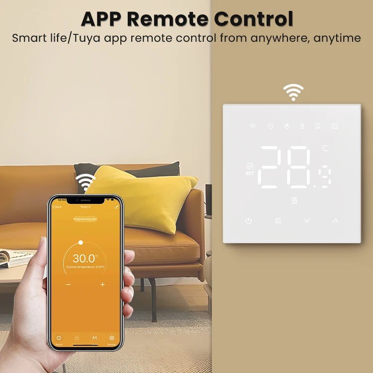 AVATTO Tuya WiFi Heating Thermostat 220V for Floor & Water Heating, White - Revel Smart
