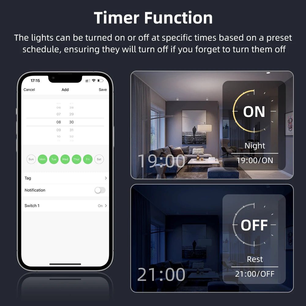 AVATTO Tuya WiFi Smart Dimmer Switch – Touch Glass Panel, Alexa/Google, 1 Gang - Revel Smart