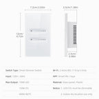 AVATTO Tuya WiFi Smart Dimmer Switch – Touch Glass Panel, Alexa/Google, 2 Gang - Revel Smart