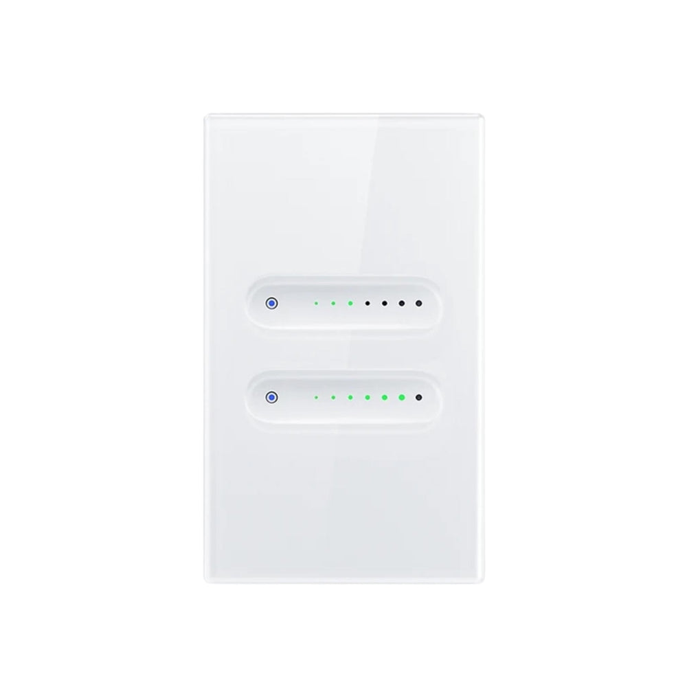 AVATTO Tuya WiFi Smart Dimmer Switch – Touch Glass Panel, Alexa/Google, 2 Gang - Revel Smart