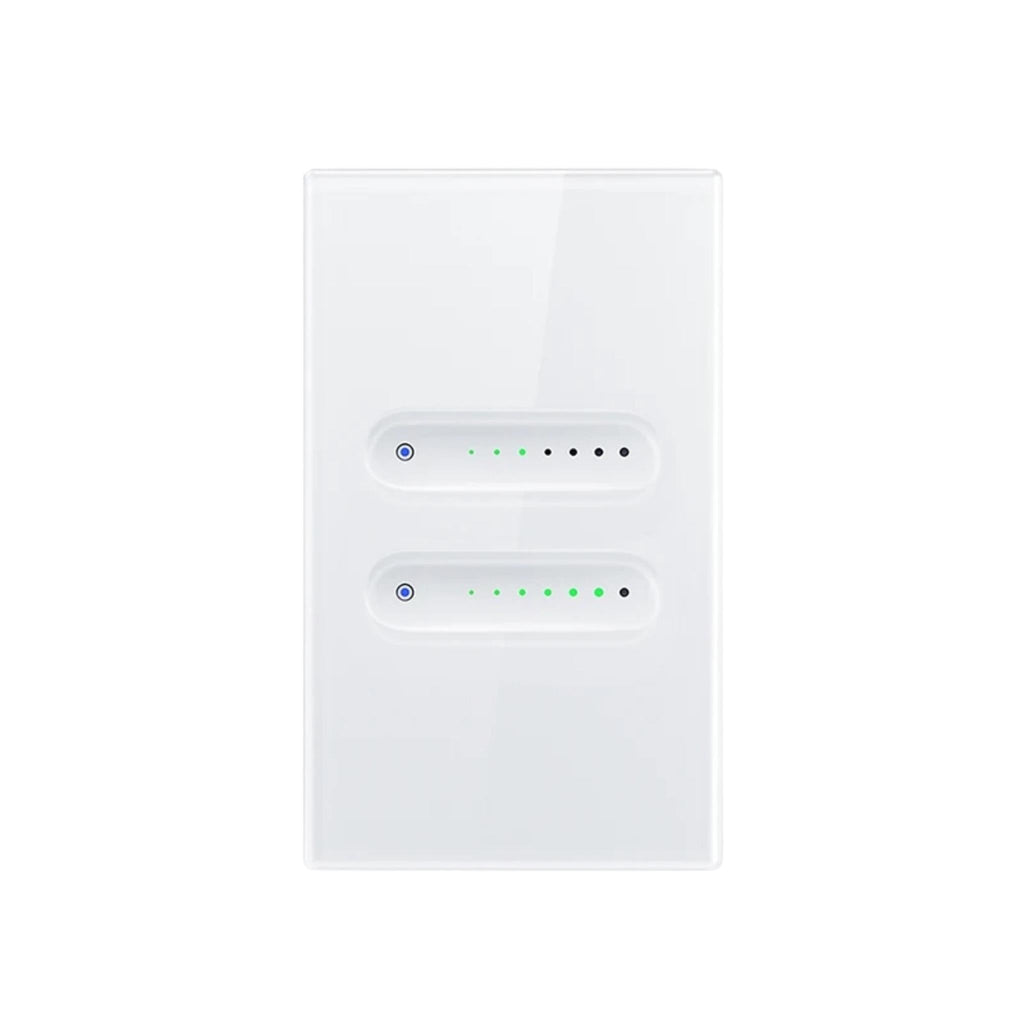 AVATTO Tuya WiFi Smart Dimmer Switch – Touch Glass Panel, Alexa/Google, 2 Gang - Revel Smart