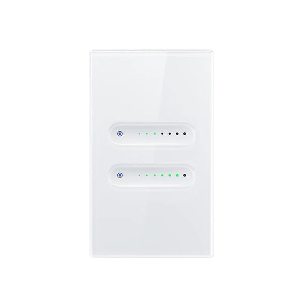 AVATTO Tuya WiFi Smart Dimmer Switch – Touch Glass Panel, Alexa/Google, 2 Gang - Revel Smart