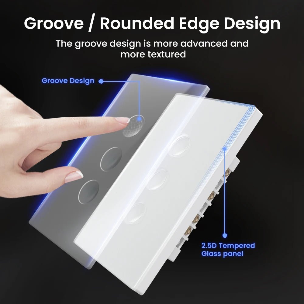 AVATTO Tuya WiFi Smart Groove Touch Switch – No Neutral, Alexa/Google (LTS02RD - US) - Revel Smart