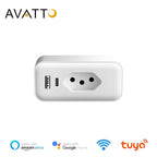 AVATTO Tuya WiFi Smart Plug Brazil – 20A Power Monitor + USB - C Fast Charging - Revel Smart