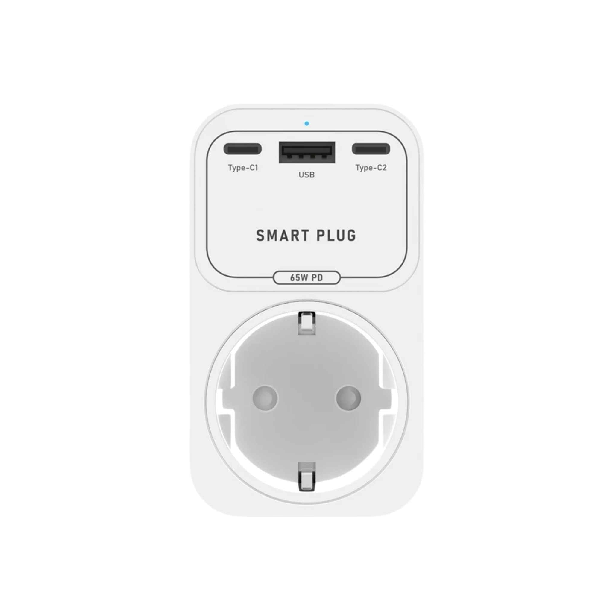AVATTO Tuya WiFi Smart Socket – 65W GaN USB - C/USB - A PD Fast Charger (EU) - Revel Smart