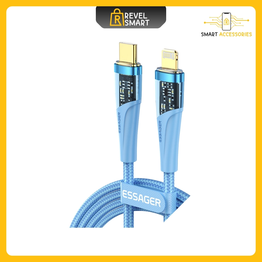 Charge Cable Type C To Lightning, PD 20W, From Essager, Color Blue