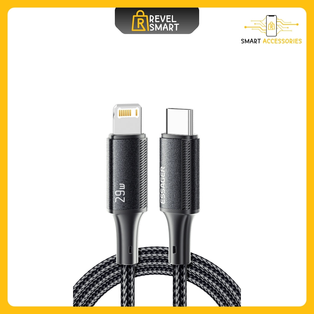 Charge Cable Type C To Lightning, PD 29W, From Essager, Color Black