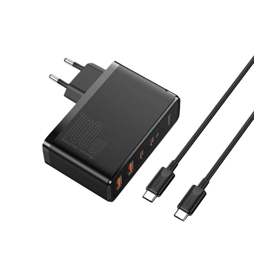 Baseus 100W GaN 4 - Port Fast Charger – USB - C & USB - A Power Adapter for Laptops, Tablets, and SmartphonesGaN Fast Charger / Multi - Port Travel Power Adapter - Revel Smart