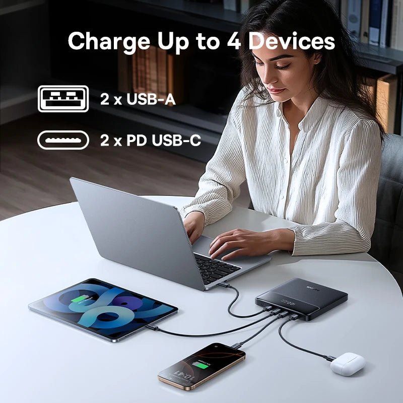 Baseus 100W Slim Power Bank 20000mAh – Ultra - Thin Fast Charging Portable Battery with Digital Display - Revel Smart