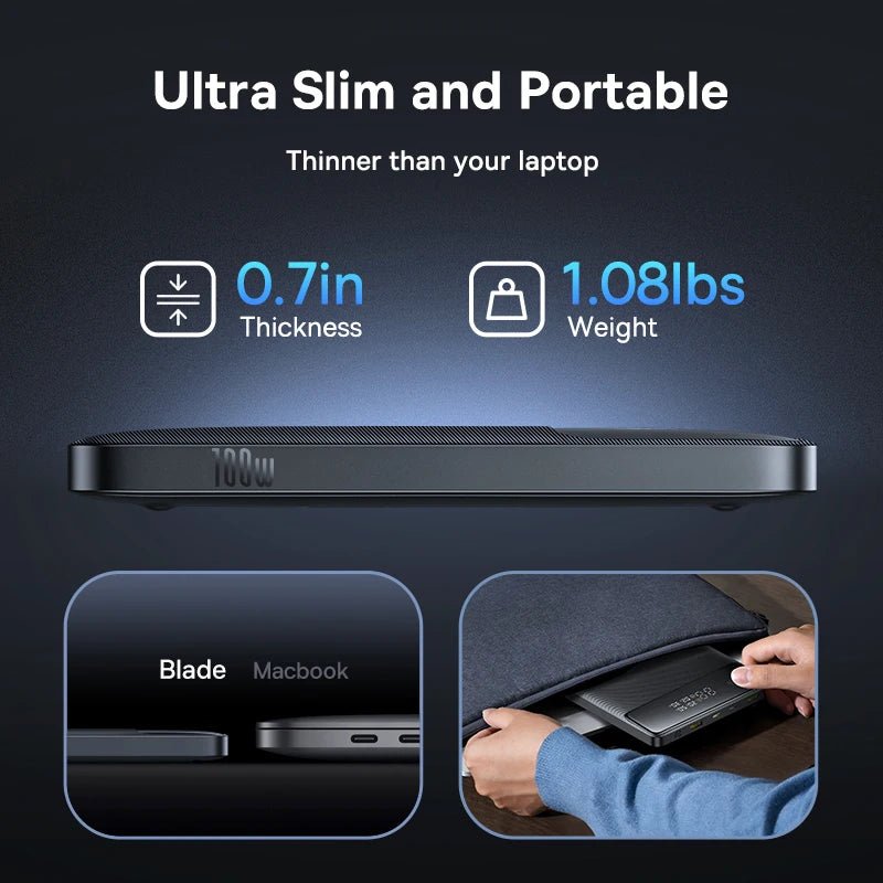Baseus 100W Slim Power Bank 20000mAh – Ultra - Thin Fast Charging Portable Battery with Digital Display - Revel Smart
