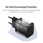 Baseus 10.5W USB Travel Charger – Dual Port Compact Wall Adapter - Revel Smart