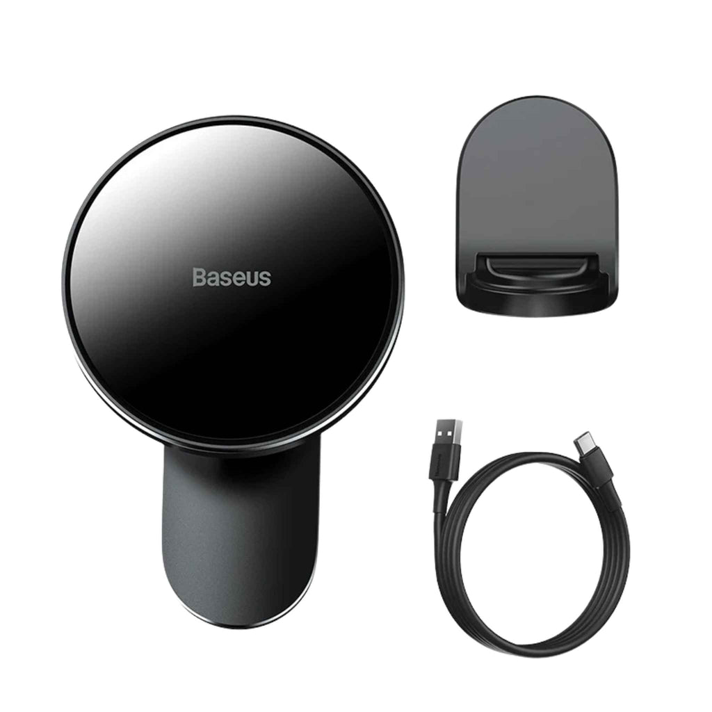 Baseus 15W Magnetic Wireless Car Charger & Phone Holder – Compatible with iPhone 16/15/14/13/12 Series (Magsafe) - Revel Smart