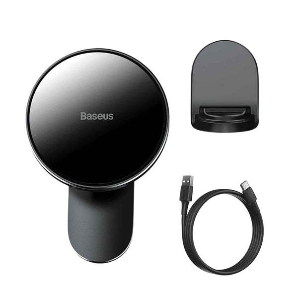 Baseus 15W Magnetic Wireless Car Charger & Phone Holder – Compatible with iPhone 16/15/14/13/12 Series (Magsafe) - Revel Smart