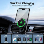 Baseus 15W Magnetic Wireless Car Charger & Phone Holder – Compatible with iPhone 16/15/14/13/12 Series (Magsafe) - Revel Smart