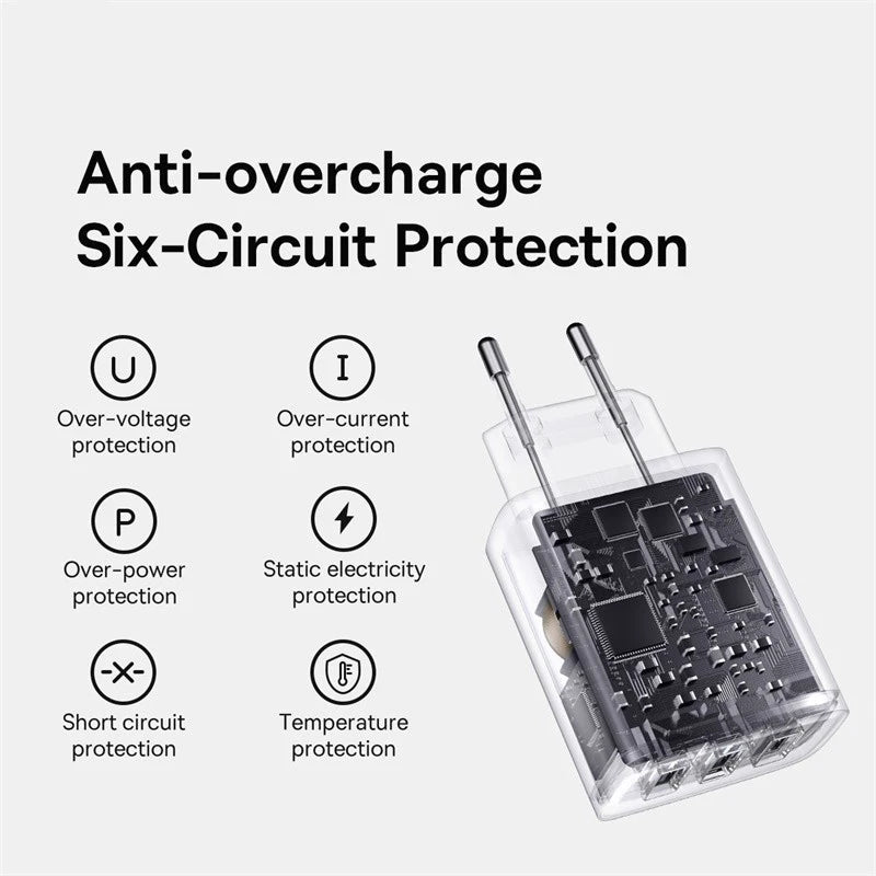 Baseus 17W 3USB Compact Travel Charger - Revel Smart